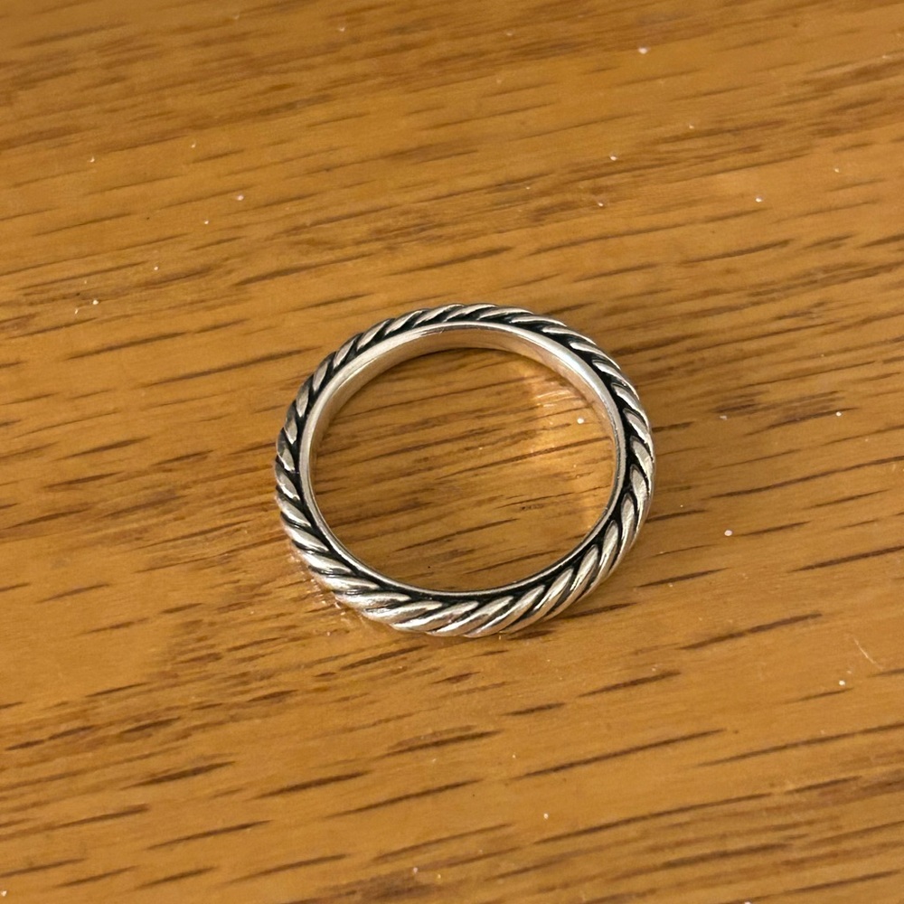 David Yurman Twisted Rope Sterling-Color Band Ring